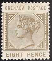 1883 8d Grey-brown Watermark Inverted With DAMAGED VALUE Variety (position R. 2/3), SG 35b, Fine Mint, Fresh. For More I - Grenade (...-1974)