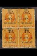 1888-92 4d On 2s Orange Surcharge 5mm Spacing, SG 42, Superb Mint BLOCK Of 4, The Lower Left Stamp Showing Dropped "T" O - Grenade (...-1974)