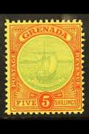 1908-11 5s Green And Red On Yellow Badge, SG 88, Fine Mint.  For More Images, Please Visit Http://www.sandafayre.com/ite - Granada (...-1974)