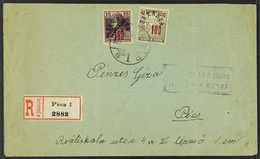 BARANYA SERBIAN OCCUPATION 1920 Registered Cover To Pecs, Bearing 1919 "100" On 40f & "150" On 15f "Baranya" Local Overp - Other & Unclassified