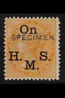 OFFICIAL 1874-82 2a Orange With "SPECIMEN" Overprint, SG O33as, Never Hinged Mint, Very Fresh & Scarce. For More Images, - Autres & Non Classés