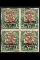 CHAMBA OFFICIALS 1927-39 1r Chocolate & Green Overprint, SG O57, Never Hinged Mint BLOCK Of 4. For More Images, Please V - Other & Unclassified