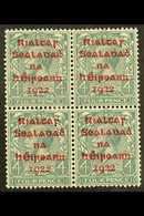 1922 4d Grey-green With Carmine Overprint, SG 6c, A Very Fine Mint Block Of Four. For More Images, Please Visit Http://w - Sonstige & Ohne Zuordnung