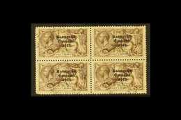 1927-28 2s.6d Chocolate Brown Seahorse, Wide Date SG 86, A Scarce Block Of Four Cds Used, Lower Left Corner Crease And R - Other & Unclassified