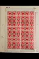 POSTAGE DUE 1941 1d Carmine, Hib, PD6, SG D6, COMPLETE SHEET OF 60, Showing Varieties R1/6 Bulge, 4/4 Break, 7/2 & 7/4 F - Other & Unclassified