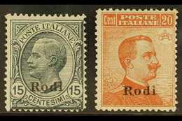 AEGEAN IS - RODI 1922 15c Grey And 20c Orange With Wmk, Sass 11/12, Very Fine Mint. (2 Stamps) For More Images, Please V - Otros & Sin Clasificación