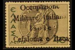 CEFALONIA AND ITHACA (ISSUE FOR ITHACA) 1941 40L Black And Green Overprint (with Large "O" In Occupazione) On 1937-38 My - Autres & Non Classés