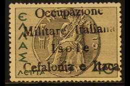 CEFALONIA AND ITHACA (ISSUE FOR ITHACA) 1941 40L Black And Green Overprint (with Large "O" In Occupazione) On 1937-38 My - Other & Unclassified