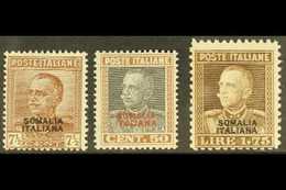 SOMALIA 1928 King Overprints Complete Set, Sassone 116/18 (SG 89, 93 & 99), Never Hinged Mint, Very Fresh. (3 Stamps) Fo - Andere & Zonder Classificatie