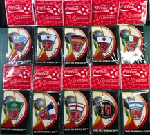 COCACOLA PIN BATCH OF 2002 WOLRD CUP FOOTBALL SET OF 10 PIN ALL NEW IN ORIGINAL PACK - Other & Unclassified