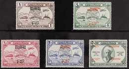 OCCUPATION OF PALESTINE 1949 UPU Set, Variety "OVERPRINTED DOUBLE, BOTH INVERTED", SG P30e, P31d & P32c (P33 & P34 Unlis - Giordania