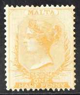 1863 ½d Bright Orange Yellow, SG 12, Very Fine Mint, Large Part Og. For More Images, Please Visit Http://www.sandafayre. - Malta (...-1964)