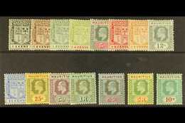 1910 Ed VII Set Complete, Wmk MCA, SG 181/95, Very Fine Mint. (15 Stamps) For More Images, Please Visit Http://www.sanda - Maurice (...-1967)