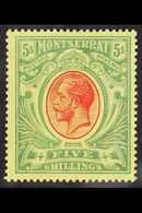 1914 5s Red And Green On Yellow, King George V, SG 48, Very Fine Mint. For More Images, Please Visit Http://www.sandafay - Montserrat