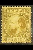 1867-71 50c Gold Type I Perf 12½x12 (SG 16, NVPH 12IA, Michel 12 I A), Mint Regummed, Repaired Tear, Fresh Colour, With  - Autres & Non Classés