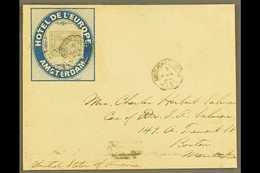 1894 (5 Jul) Advertising Cover To Boston, USA Bearing 12½c Grey Tied Across "Hotel De L'Europe / Amsterdam" Illustration - Other & Unclassified