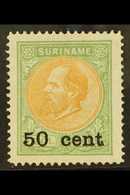 SURINAME 1900 50c On 2½g Brown & Green Surcharge (SG 82, NVPH 40), Superb Unused No Gum As Issued, Very Nice Centering,  - Otros & Sin Clasificación