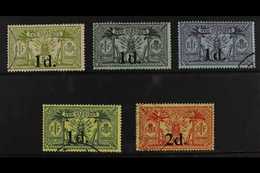 ENGLISH 1920-21 Surcharges On English Issues Set Of Four Plus On French 2d On 40c, SG 30/34, Fine Used. (5 Stamps) For M - Other & Unclassified