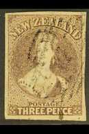1862 3d Brown Lilac, Imperf, Wmk Large Star, SG 40, Fine Used, Large Margins. For More Images, Please Visit Http://www.s - Altri & Non Classificati