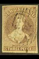 1862 3d Brown Lilac, Imperf, Wmk Large Star, SG 40, Fine Used, Large Margins. For More Images, Please Visit Http://www.s - Autres & Non Classés