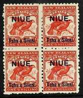 1903 1s Bright Red Bird, SG 16, Fine Mint Block Of Four. For More Images, Please Visit Http://www.sandafayre.com/itemdet - Niue