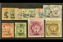 1904-05 "4 Cents" Surcharges, Complete Set, SG 146/57, 6c & 8c Values Mint, Others Very Fine Used (12 Stamps). For More  - North Borneo (...-1963)