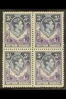 1938-52 3s Violet & Blue, SG 42, Very Fine Mint (two Stamps Are Never Hinged) BLOCK Of 4, Fresh. (4 Stamps) For More Ima - Rhodesia Del Nord (...-1963)