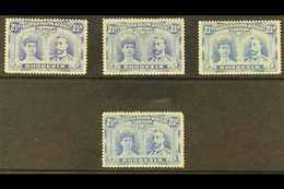 1910 2½d Ultramarine, 4 Different "Double Heads", SG 131 - 133, Fine To Very Fine Mint. (4 Stamps) For More Images, Plea - Other & Unclassified