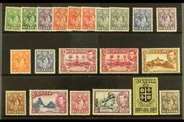 1938-48 Definitive Set Plus Some Additional Perf Variants, SG 128/41, MINT (20+ Stamps) For More Images, Please Visit Ht - St.Lucia (...-1978)