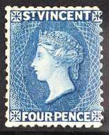 1862-8 4d Deep Blue, No Wmk, Perf 11 To 12½, SG 6, Fine Mint. For More Images, Please Visit Http://www.sandafayre.com/it - St.Vincent (...-1979)