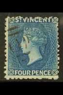 1875-78 4d Blue, Perf 11-12½, SG 25, Fine Used. For More Images, Please Visit Http://www.sandafayre.com/itemdetails.aspx - St.Vincent (...-1979)