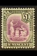 1913-17 £1 Mauve & Black, Wmk Mult. Crown CA, SG 120, Very Fine Mint. For More Images, Please Visit Http://www.sandafayr - St.Vincent (...-1979)