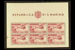 1961 1000L Carmine, Helicopter Miniature Sheet, Mi. 696 Klb, Sassone 22, Superb Never Hinged Mint. For More Images, Plea - Otros & Sin Clasificación