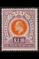 NATAL 1908 £1.10 Brown- Orange And Deep Purple Chalk Surfaced Paper, SG 162, Fine Mint. For More Images, Please Visit Ht - Sin Clasificación