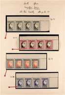 1937 CORONATION Issue Various Positional Plate Flaws In Every Value Of A Set (i.e. Same Variety On All Five Values), Inc - Unclassified