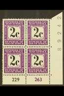 POSTAGE DUE 1971 2c Black & Deep Reddish Violet, Perf.14, Cylinder Block Of 4, SG D71, Never Hinged Mint. For More Image - Ohne Zuordnung