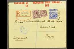 1916 (28 Jul) Registered Cover ("Deutsch" Obliterated From Reg Label) From Swakopmund To Berne (the Bureaux Internationa - South West Africa (1923-1990)