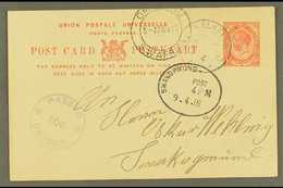 1918 (4 Apr) 1d Union Postal Card To Swakopmund Cancelled By "KALKFELD" Cds Postmark, Putzel Type 2, Part "OMARURU" Tran - África Del Sudoeste (1923-1990)