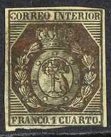 1853 1c Bronze Madrid Local Issue, SG 30 (Edifil 22), Used With A Couple Of Minor Faults. Genuine. For More Images, Plea - Altri & Non Classificati