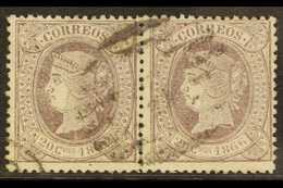 1866 20c De E. Lilac Perf 14, SG 98 (Edifil 86), Very Fine Used PAIR. A Scarce Multiple. For More Images, Please Visit H - Otros & Sin Clasificación