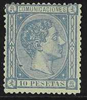 1875 King Alfonso XII (blue Framed Numbers On Back) 10p Ultramarine (Edifil 171, Scott 221, SG 237) Mint With Original G - Autres & Non Classés