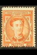 1877 10 Peseta Vermilion, SG 252, Mi 164, Fine Used For More Images, Please Visit Http://www.sandafayre.com/itemdetails. - Autres & Non Classés