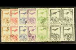 1930 RAILWAY CONGRESS Airmail Set Complete, SG 547/552, In Superb Used Blocks Of 4. (6 Blks) For More Images, Please Vis - Otros & Sin Clasificación