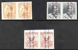 1931 IMPERF PAIRS SELECTION Presented On A Stock Card That Includes 50c Orange, 1 Peseta Grey & 20c Rose "Express", Edif - Otros & Sin Clasificación