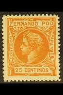 FERNANDO POO 1905 25c Dull Orange, VARIETY Over-inking On "PARA 1905" With Large Blobs On "9" & "5" SG 179, Mint, Small  - Other & Unclassified