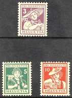 1916 Pro Juventute Set, Mi 130/132, SG J3/5, Never Hinged Mint With Photo Cert. (3 Stamps) For More Images, Please Visit - Other & Unclassified