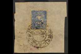 1932 1/3t Grey Blue,  Shiny Enamel Paint, SG 2B, Fine Used On Native Paper Fragment With  LHASSA Cancel. For More Images - Tibet