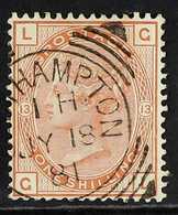 1873 1s Orange Brown, Pl 13, Wmk Spray, SG 151, Very Fine Used With Light Southampton Squared Circle Cancel. For More Im - Other & Unclassified