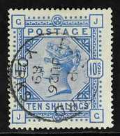 1883 10s Ultramarine On White Paper, SG 183, Very Fine Used With Lovely Bright Colour And Neat Central Bradford Cds Canc - Autres & Non Classés