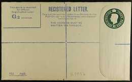 REGISTRATION ENVELOPE FORCES ISSUE 1944 3d Green, Size G2, With Round Stop On Back, Huggins RPF 3b, Very Fine Unused. Fo - Non Classificati